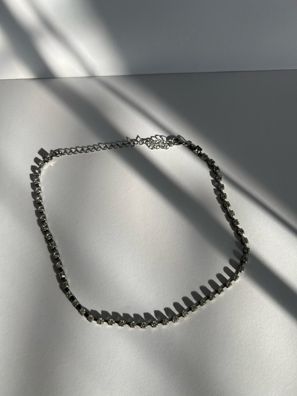 Sterling Silver Cubic Zirconia Tennis Necklace - Silver - Picture 2 of 3